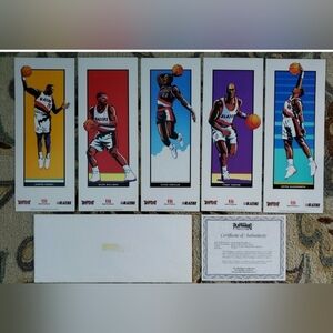 Vintage Portland Trail Blazers 18" x 7" Print Set of 5 1991-92 Playmakers